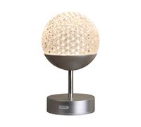 Lighting Collection Rechargeable Silver Crystal Table Lamp Lighting Collection Silver