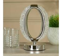 Lighting Collection Ring Portable Touch Lamp in Silver Lighting Collection Silver