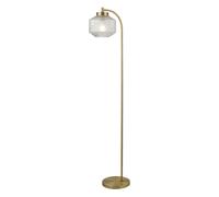 Lighting Collection Satin Brass & Clear Glass Floor Lamp Floor Lamp in Gold Lighting Collection Gold