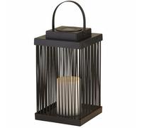 Lighting Collection Small Rattan Solar Outdoor Lantern