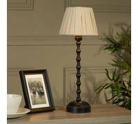 Lighting Collection Spindle Portable Touch Lamp in Black Lighting Collection Black