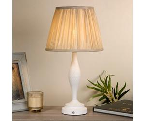 Lighting Collection Spindle White Rechargeable Led Lamp