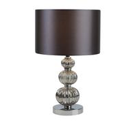 Lighting Collection Stacked Table Lamp, Chrome, Smokey Glass