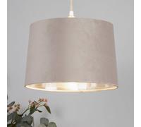 Lighting Collection Stone Luxe Drum Pendant Light Shade With Metallic Inner Lining