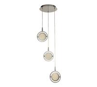 Lighting Collection Tamia Chrome Led 3Lt Multi-Drop Pendant
