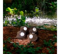 Lighting Collection TerraBeam Solar LED Outdoor Rock Lights in Brown Lighting Collection Brown