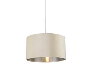 Lighting Collection Thames Cream Velvet Drum Shade