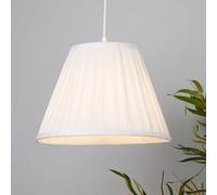 Lighting Collection White Pleat Soft Textured Tapered Fabric Pendant Light Shade
