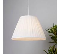 Lighting Collection White Pleat Soft Textured Tapered Fabric Pendant Light Shade