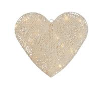 Lighting Collection White Wicker Wall Heart Shaped Light