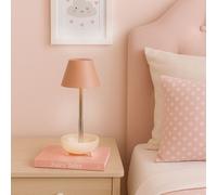 Lighting Collection Women's Rechargeable Pink Storage Table Lamp in Baby Pink Lighting Collection Baby Pink