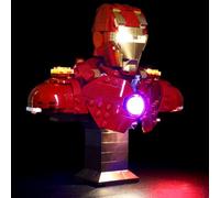 Lighting Compatible with Lego Iron Man MK4 Bust 76327, Light Kit for Lego 76327 Iron Man MK4 Bust(NOT Included The Building Set)