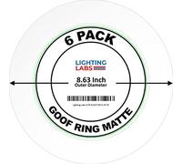Lighting Labs 6 Pack Matte White Goof Trim Ring for 8" Inch Recessed Can Lighting Down Light, Outer Diameter 8.6 Inches, Inner Diameter 6.2 Inches