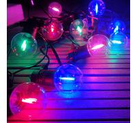 Lighting Legends Super Festoon 12 Pack Multi-Colour Led Shatterproof G40 Bulbs
