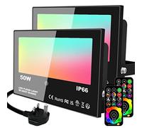 Lighting Master LED Floodlight Outdoor 50W RGB+Warm White with Timed Remote