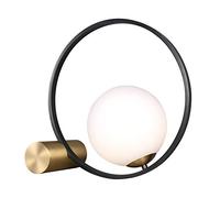 Lighting Modern Glass Globe Table Desk Lamp Round Nightstand Lamp with Metal Base Brass Finished Reading Light for Bedroom Bedside Office Living Room