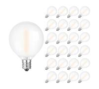 Lighting, Pack of 6/15/25/50, LED ment Bulbs G40 E12 C7 1W Frosted Glass Warm White 2700K Dimmable Globe Bulb Outdoor String Light