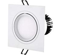 SSDDLZEQ Lighting Sturdy LED Aluminum Panel Downlight Square White Recessed Ceiling Lights Anti-Glare Angle Adjustable Mall Energy Saving(White Light,10W)