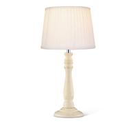 Lighting Supermarket Camden Elegant Modern Candlestick Table Lamp with Cotton Pleated Shade - Cream & Gold