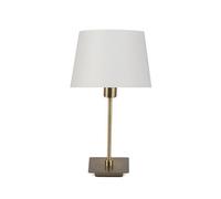 Lighting Supermarket Darwen Square Stick Antique Brass Table Lamp With Cream Shade