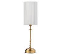 Lighting Supermarket Florence Rechargeable Antique Brass Table Lamp With Tall Ivory String Shade