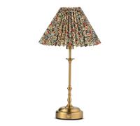 Lighting Supermarket Florence Rechargeable Antique Table Lamp With Floral Pleated Coolie