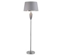 Lighting Supermarket Hepburn Large Ceramic Floor Lamp with Matching Shade - Modern Grey & Silver