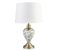 Lighting Supermarket Hepburn Large Printed Ceramic Table Lamp with Cream Gold Lined Shade - Gold Print & Brass