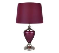 Lighting Supermarket Hepburn Large Red Ceramic Table Lamp with Matching Shade - Shiny Chrome & Red