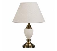 Lighting Supermarket Malham Small Classic Table Lamp With Matching Shade - Cream & Antique Brass