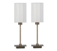Lighting Supermarket (Pair) Darwen Square Stick Antique Brass With Ivory String Shade