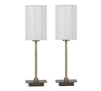 Lighting Supermarket (Pair) Darwen Square Stick Antique Brass With Tall Ivory String Shade