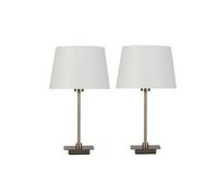 Lighting Supermarket (Pair) Darwen Stick Antique Brass With Cream Shade