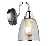 Lighting Supermarket Rossi Switched Wall Light - Clear Glass Shade - Silver Chrome