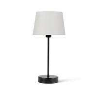Lighting Supermarket Stockholm Black Cup Stick Table Lamp With Lorenzo Cream Cylinder Shade