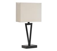 Lighting Supermarket V Design Black Slimline Table Lamp With Ivory Linen Shade