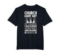 Lighting Tech Funny Church Light Guy T-Shirt, Men's Big and Tall, Black, 6X Tall