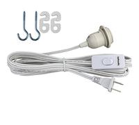 Lightingsky 15 Feet Hanging Light Cord with On/off Switch E26 Socket to 2-prong Perfect for Lampshade Paper Lantern (White, 15 Feet)
