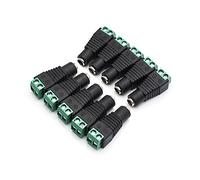 LightingWill 10 Pack 5.5 X 2.1mm Barrel Power 12V Female DC Jack Power Connector Adapter Plug for CCTV Security Camera LED Strip