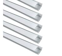 LightingWill 10-Pack LED Aluminum Channel System 3.3ft/1M 10x30mm Silver U-Shape Inner Width 20mm Track with Cover, End Caps and Mounting Clips Aluminum Profile for LED Strip Light Installation-U03S10