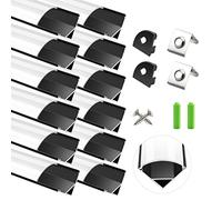 LightingWill 12-Pack LED Aluminum Profile, 3.3ft/1Meter LED Strip Channel Black V-Shape LED Diffuser with Milky White Cover, End Caps and Mounting Clips for Strip Lights
