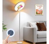 LightingWill 4300LM Super Bright Floor Lamp, 40W+8W Dimmable LED Standing Lamp with RGB Ambient Light, 2800-6000K Reading Floor Lamp, Remote Control, 2M Tall for Living Room Bedroom Office