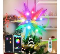 LightingWill Christmas Tree Topper - 27 cm LED Star for Indoor and Outdoor Decoration, USB Powered, RGB App Control, 3D Luminous