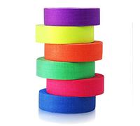 LightingWill UV Blacklight Reactive Fluorescent, Fluorescent Gaffer Cloth Tape, 0.59in X 16.5FT Per Roll, Decorative Black Light Neon Party Tape With Glow Party Supplies, 6 Colors