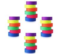 LightingWill UV Blacklight Reactive Fluorescent, Fluorescent Gaffer Cloth Tape, 0.59in X 16.5FT Per Roll, Decorative Black Light Neon Party Tape With Glow Party Supplies, 6 Colors-4 Pack