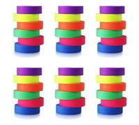 LightingWill UV Blacklight Reactive Fluorescent, Fluorescent Gaffer Cloth Tape, 0.59in X 16.5FT Per Roll, Decorative Black Light Neon Party Tape With Glow Party Supplies, 6 Colors-6 Pack