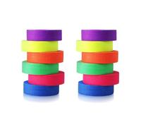 LightingWill UV Blacklight Reactive Fluorescent, Fluorescent Gaffer Cloth Tape, 0.59in X 16.5FT Per Roll, Decorative Black Light Neon Party Tape With Glow Party Supplies, 6 Colors-2 Pack