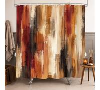 LIGHTINHOME Abstract Burnt Orange Shower Curtain 72Wx72H Inches Rust Modern Rustic Ombre Terracotta Minimalist Neutral Aesthetic Cloth Fabric Waterproof Polyester Bathroom Home Decor Set with Hooks