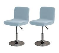 LightInTheBox Bar Stool Cover Square Swivel Barstool Chair Seat Velvet Barstool Protector Covers for Counter Height Mid Low Back Chair (2Pc Sky Blue)