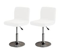 LightInTheBox Bar Stool Cover Square Swivel Barstool Chair Seat Velvet Barstool Protector Covers for Counter Height Mid Low Back Chair (2Pc White)
